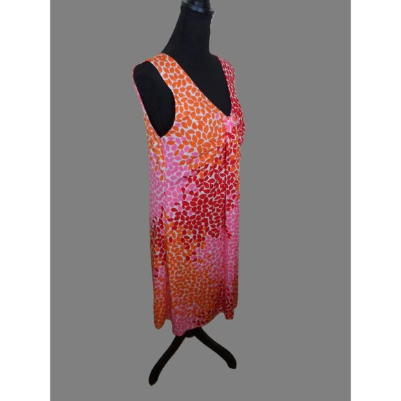 Chaus Womens Sleeveless V-Neck Dress Size M Multicolor Leaf Print - Picture 2 of 6